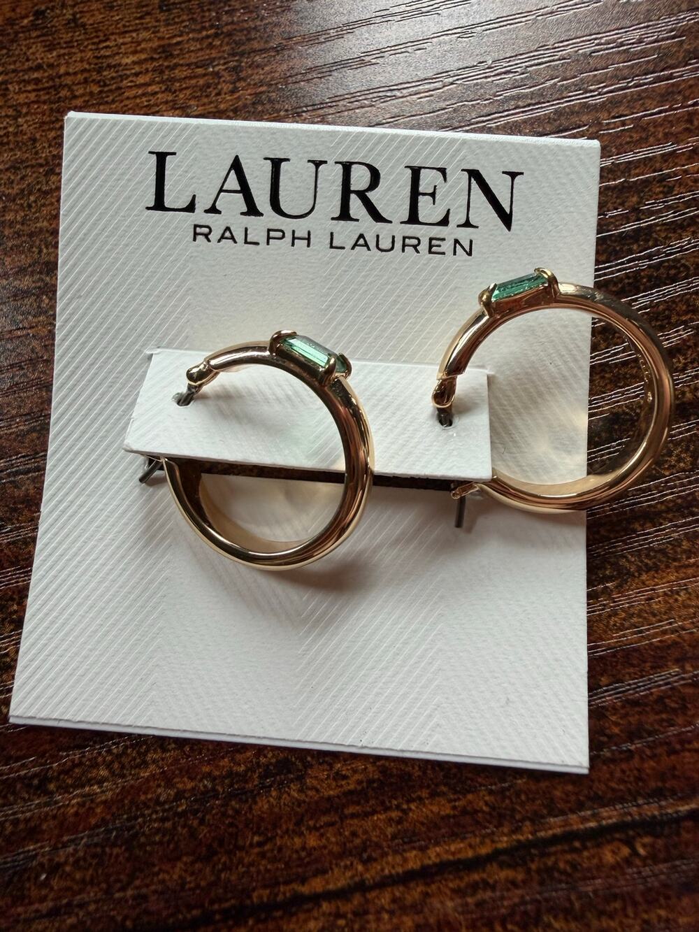 Lauren Ralph Lauren Small Baguette Stone Hoop Earrings